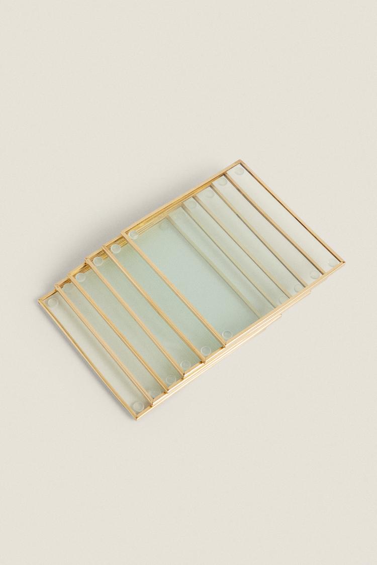 CONJUNTO DE BASES PARA VASOS EN METAL Y CRISTAL (PACK DE 6)